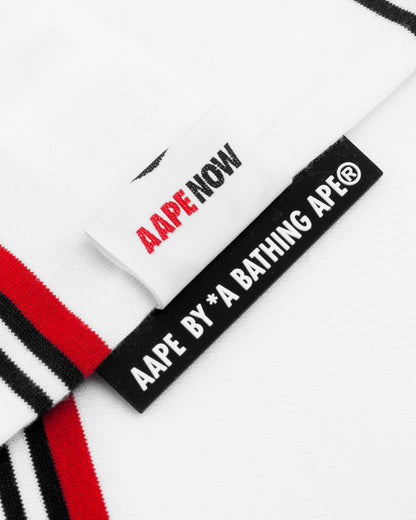 AAPE APE FACE STRIPED POLO SHIRT