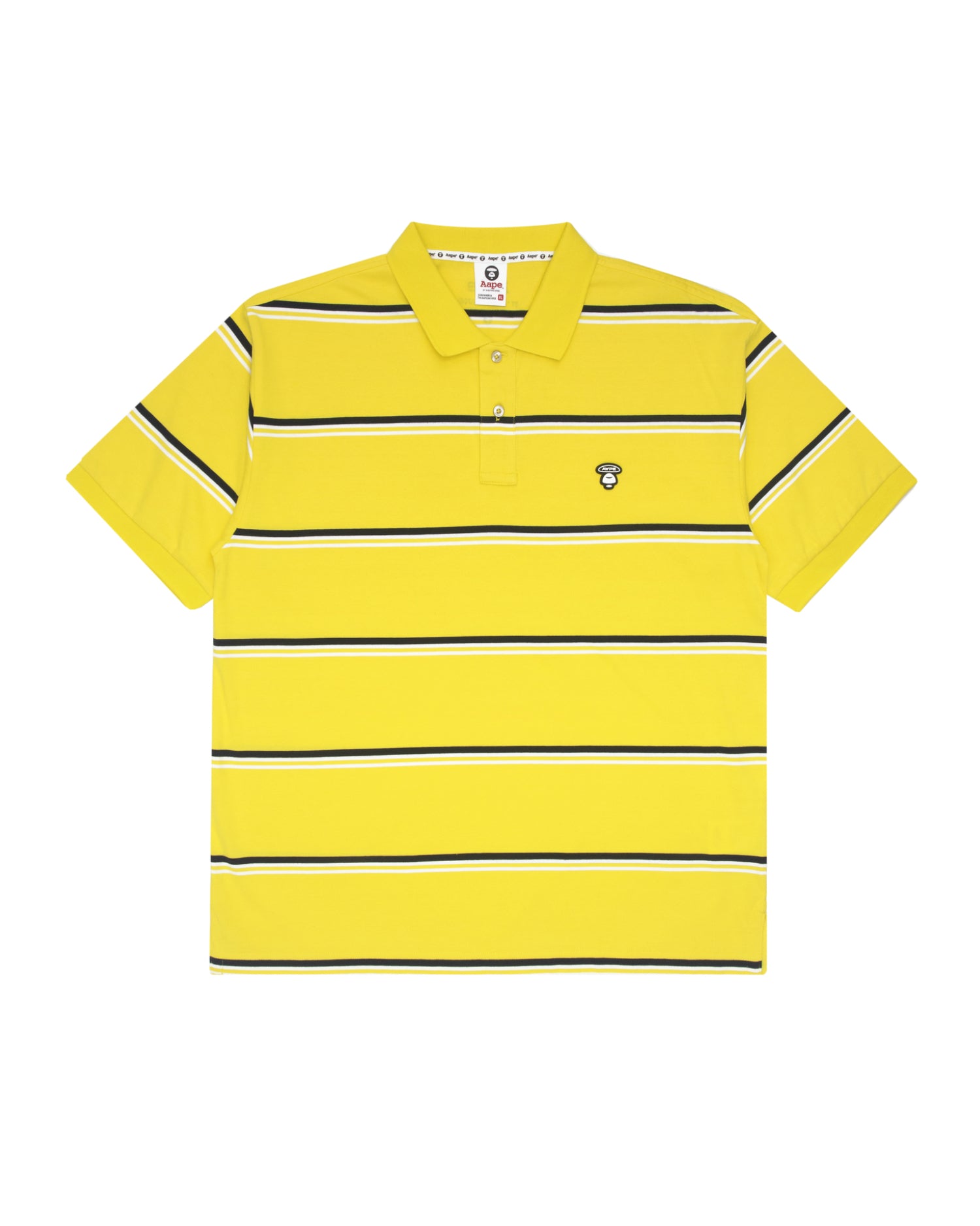 AAPE APE FACE STRIPED POLO SHIRT