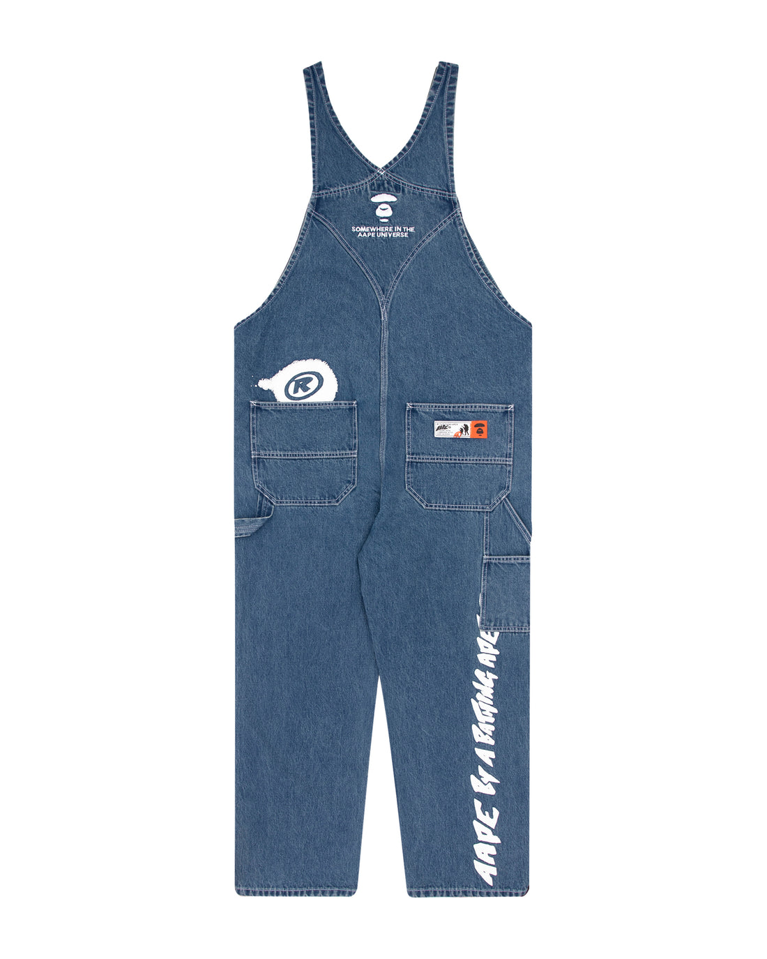 AAPE APE FACE DENIM COVERALLS