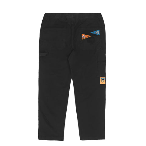 MOONFACE EMBROIDERED PATCH CARGO PANTS