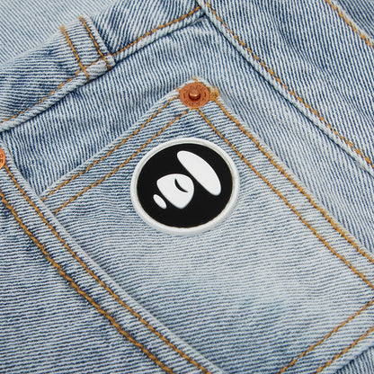 AAPE X 9090 STYLE MOONFACE PATCH DISTRESSED JEANS