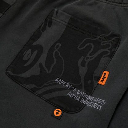 AAPE X ALPHA INDUSTRIES MOONFACE FLEECE SWEATPANTS