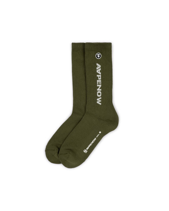 AAPE MOONFACE RIBBED CREW SOCKS