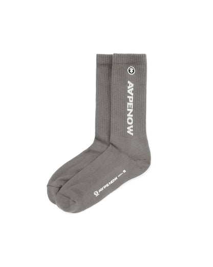 MOONFACE LOGO LETTERING CREW SOCKS