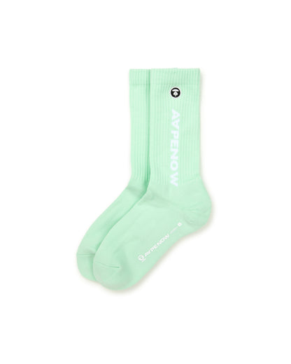 MOONFACE EMBROIDERED CREW SOCKS