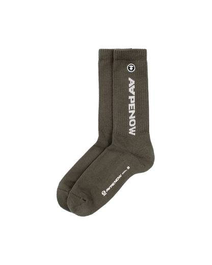 MOONFACE EMBROIDERED CREW SOCKS