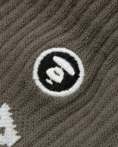 MOONFACE EMBROIDERED CREW SOCKS