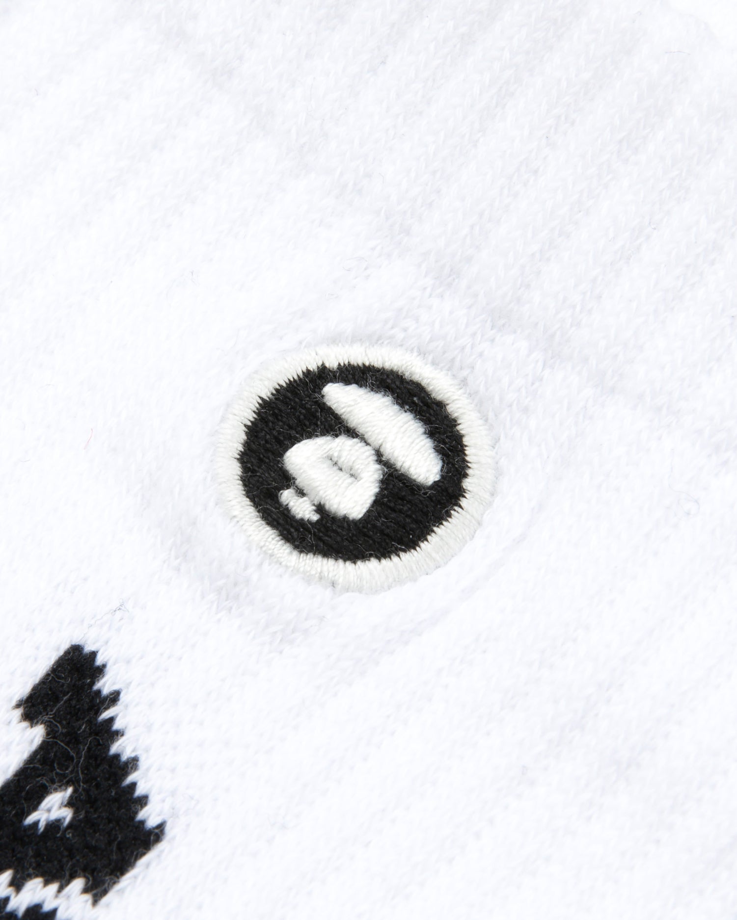 MOONFACE EMBROIDERED CREW SOCKS