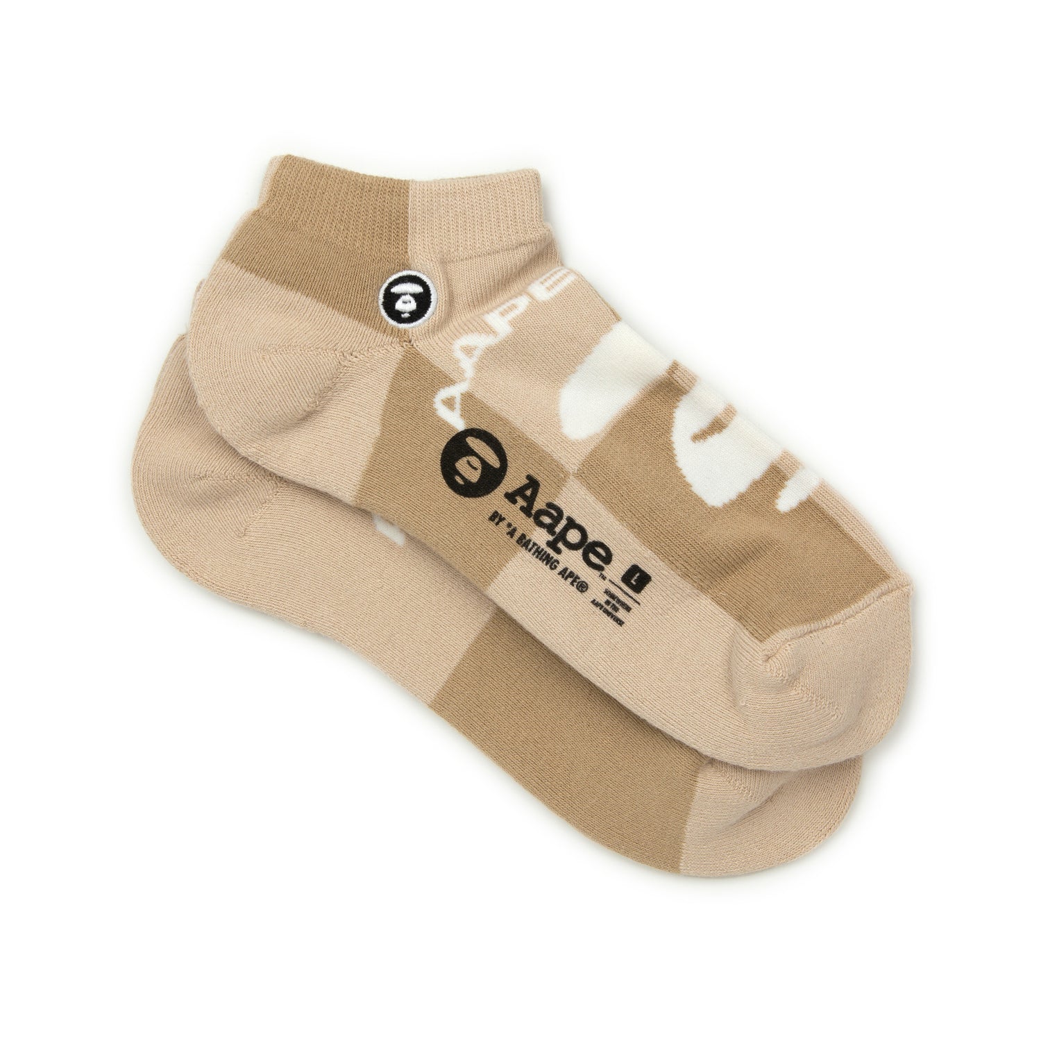 AAPE MOONFACE COLOUR BLOCKED ANKLE SOCKS