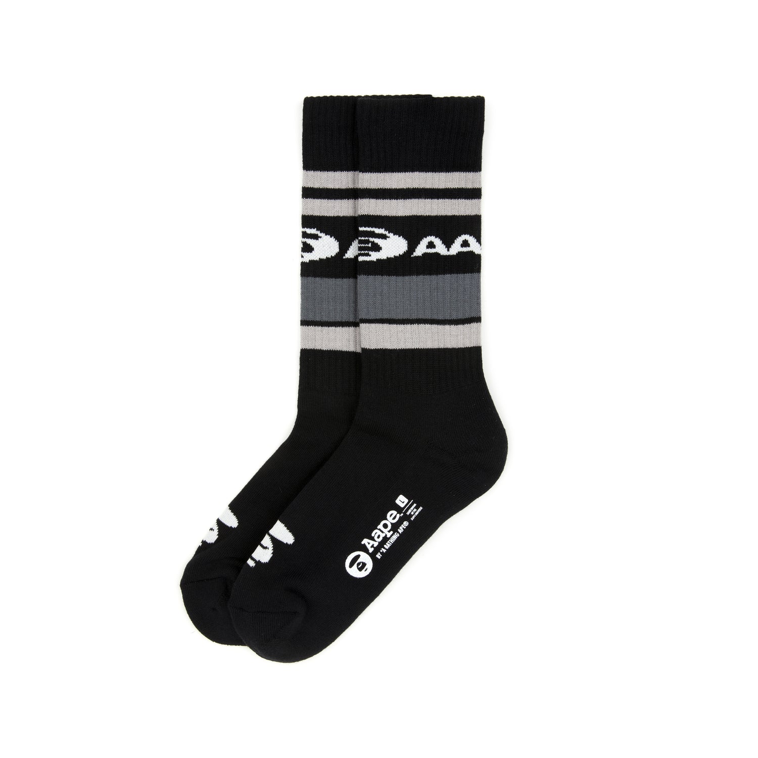 AAPE MOONFACE STRIPED CREW SOCKS