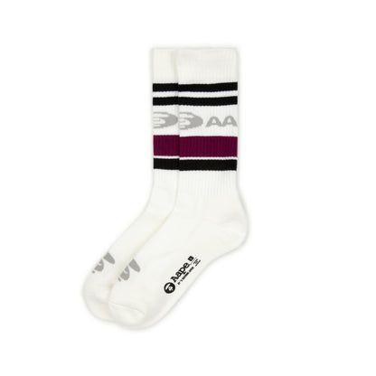 AAPE MOONFACE STRIPED CREW SOCKS