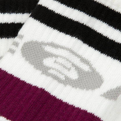 AAPE MOONFACE STRIPED CREW SOCKS