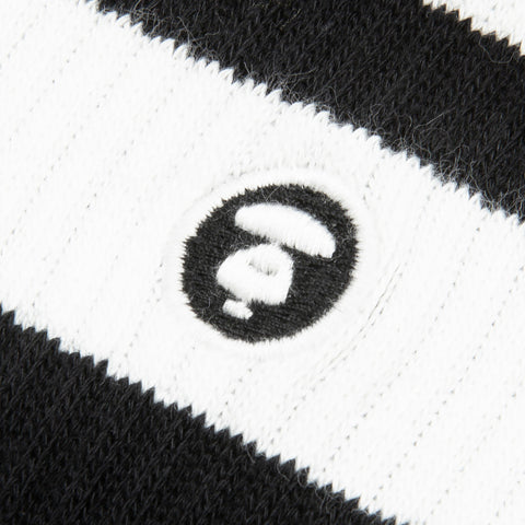 MOONFACE EMBROIDERED STRIPED SOCKS