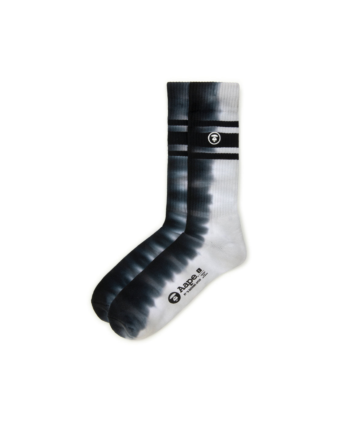 AAPE MOONFACE TIE-DYE STRIPED SOCKS