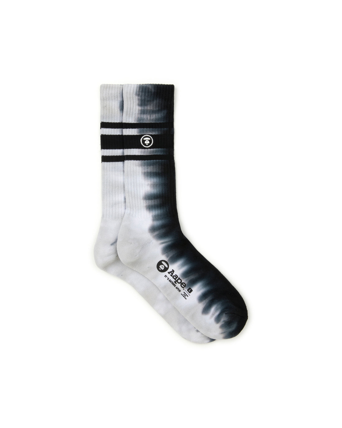 AAPE MOONFACE TIE-DYE STRIPED SOCKS