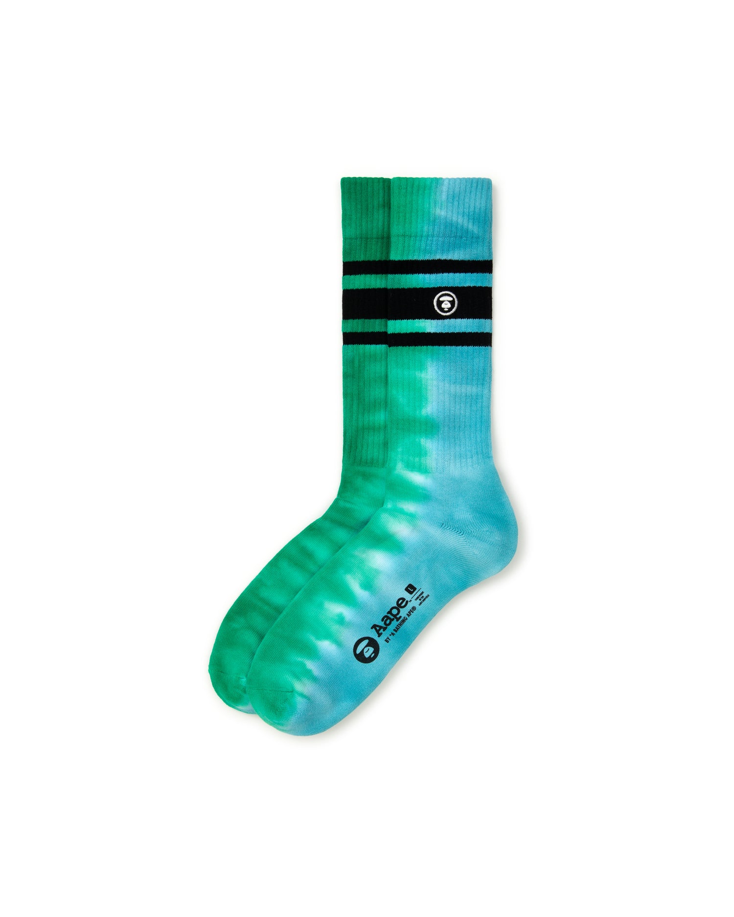 AAPE MOONFACE TIE-DYE STRIPED SOCKS