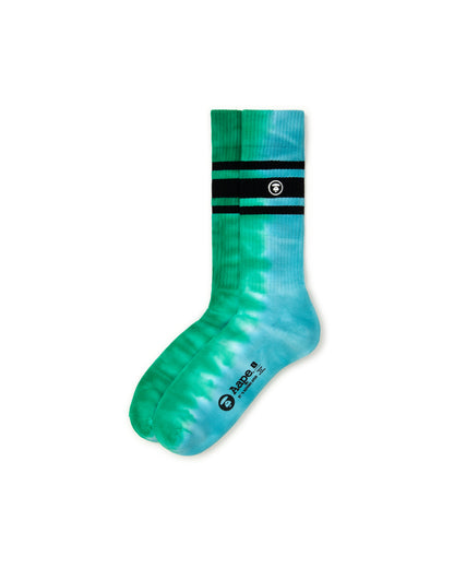 AAPE MOONFACE TIE-DYE STRIPED SOCKS