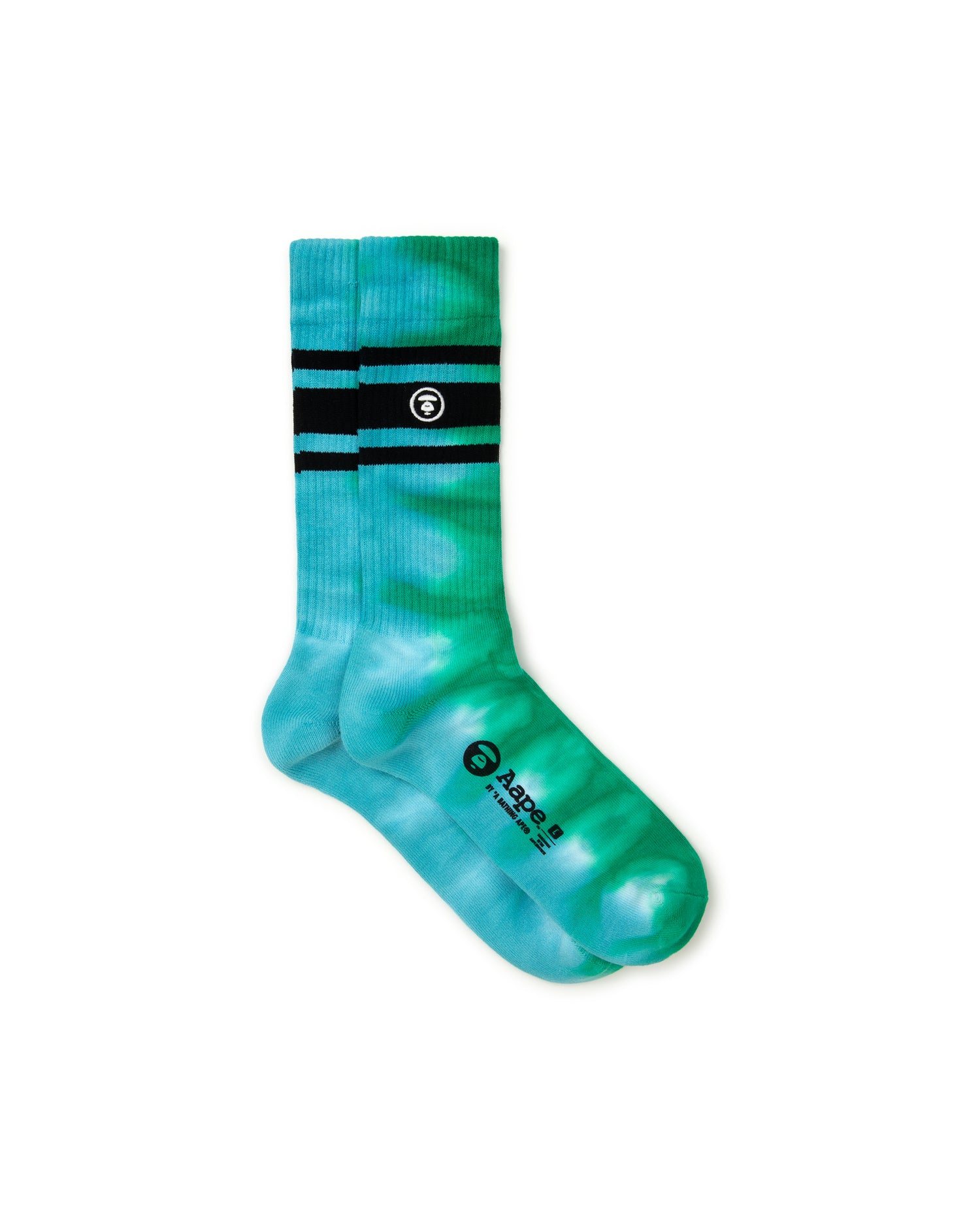 AAPE MOONFACE TIE-DYE STRIPED SOCKS