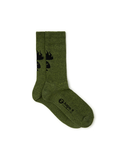 AAPE MOONFACE FLAME GRAPHIC SOCKS