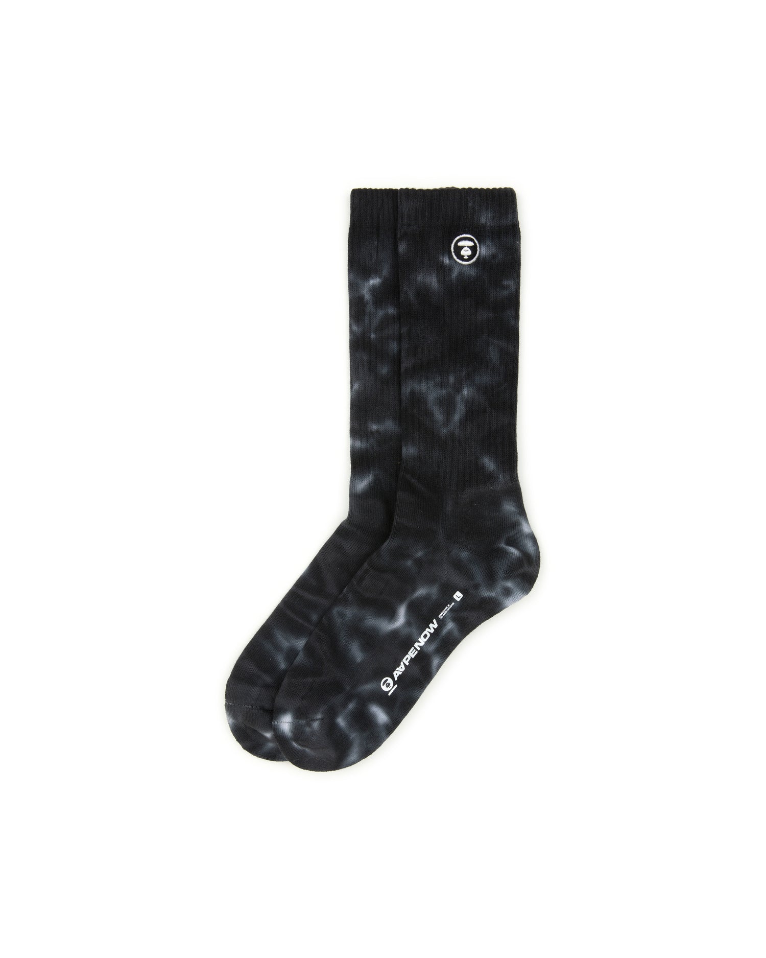 MOONFACE EMBROIDERED TIE-DYE SOCKS