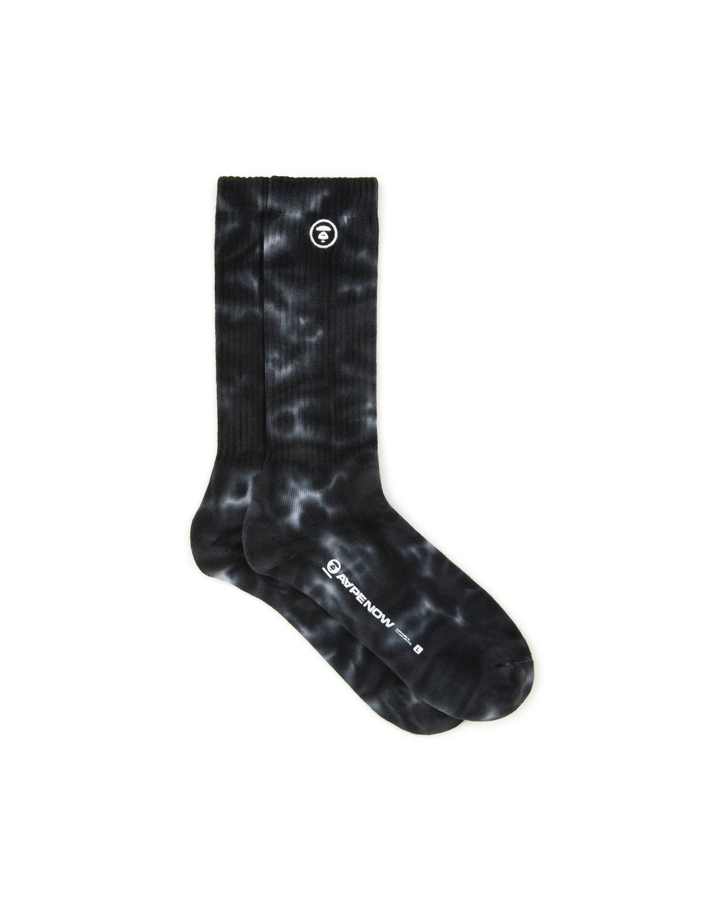 MOONFACE EMBROIDERED TIE-DYE SOCKS