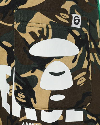 AAPE CAMO PANEL LOGO PRINTED SWEAT SHORTS