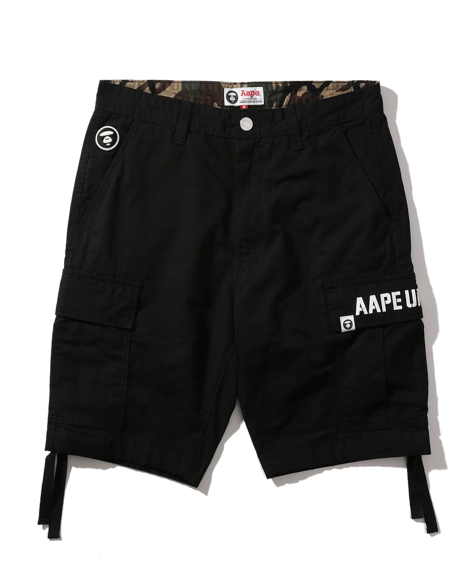 AAPE LOGO PRINT LOOSE ARMY SHORTS