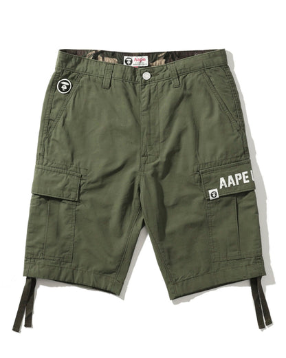 AAPE LOGO PRINT LOOSE ARMY SHORTS