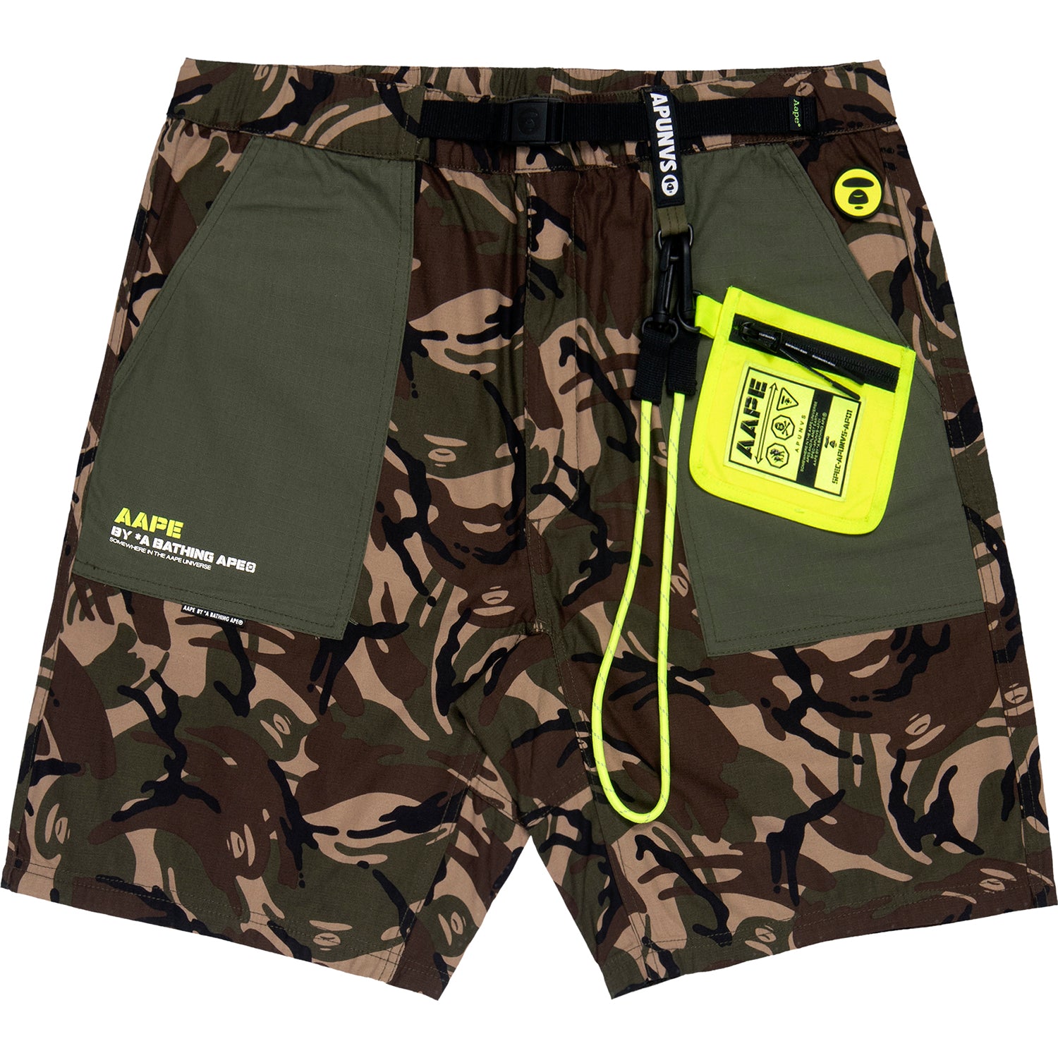 AAPE NEON BADGE UTILITY SHORTS