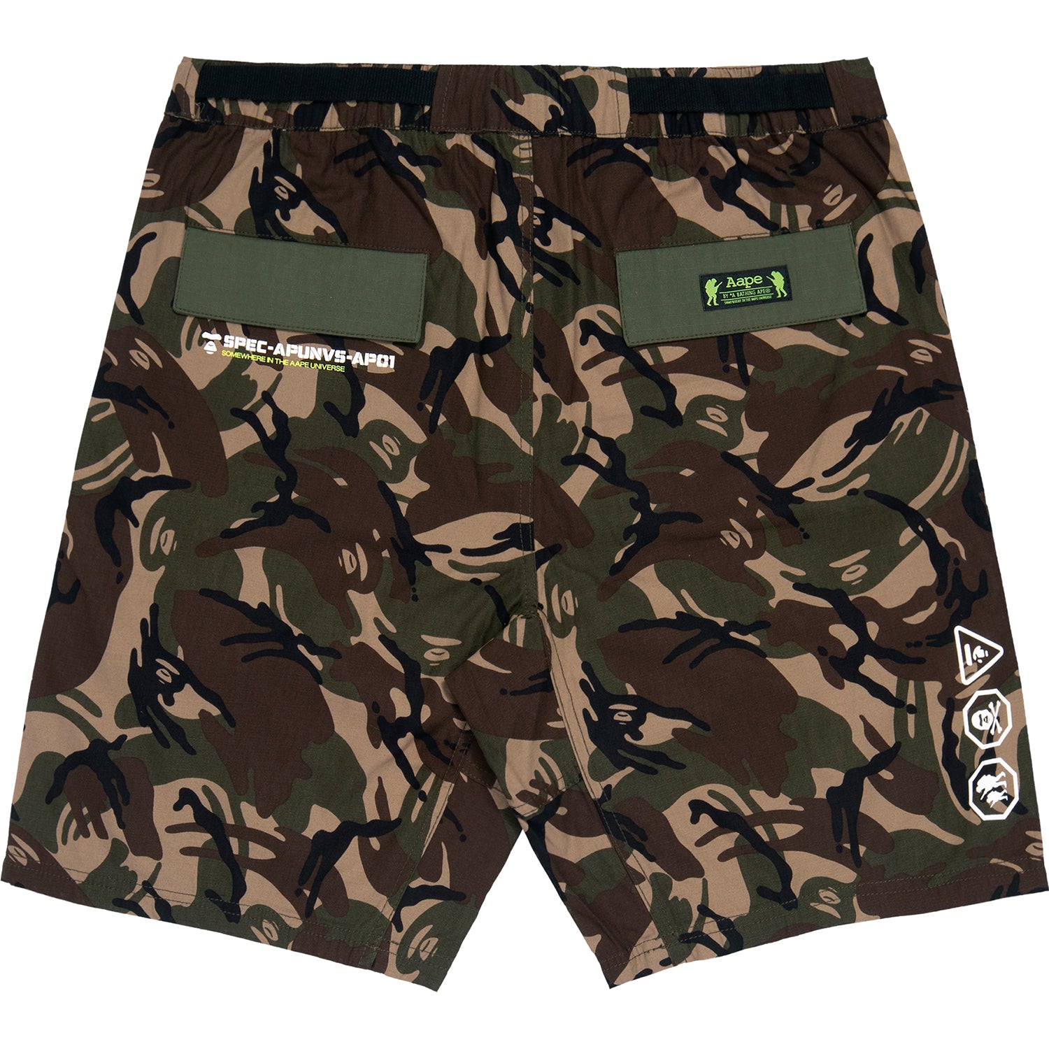 AAPE NEON BADGE UTILITY SHORTS