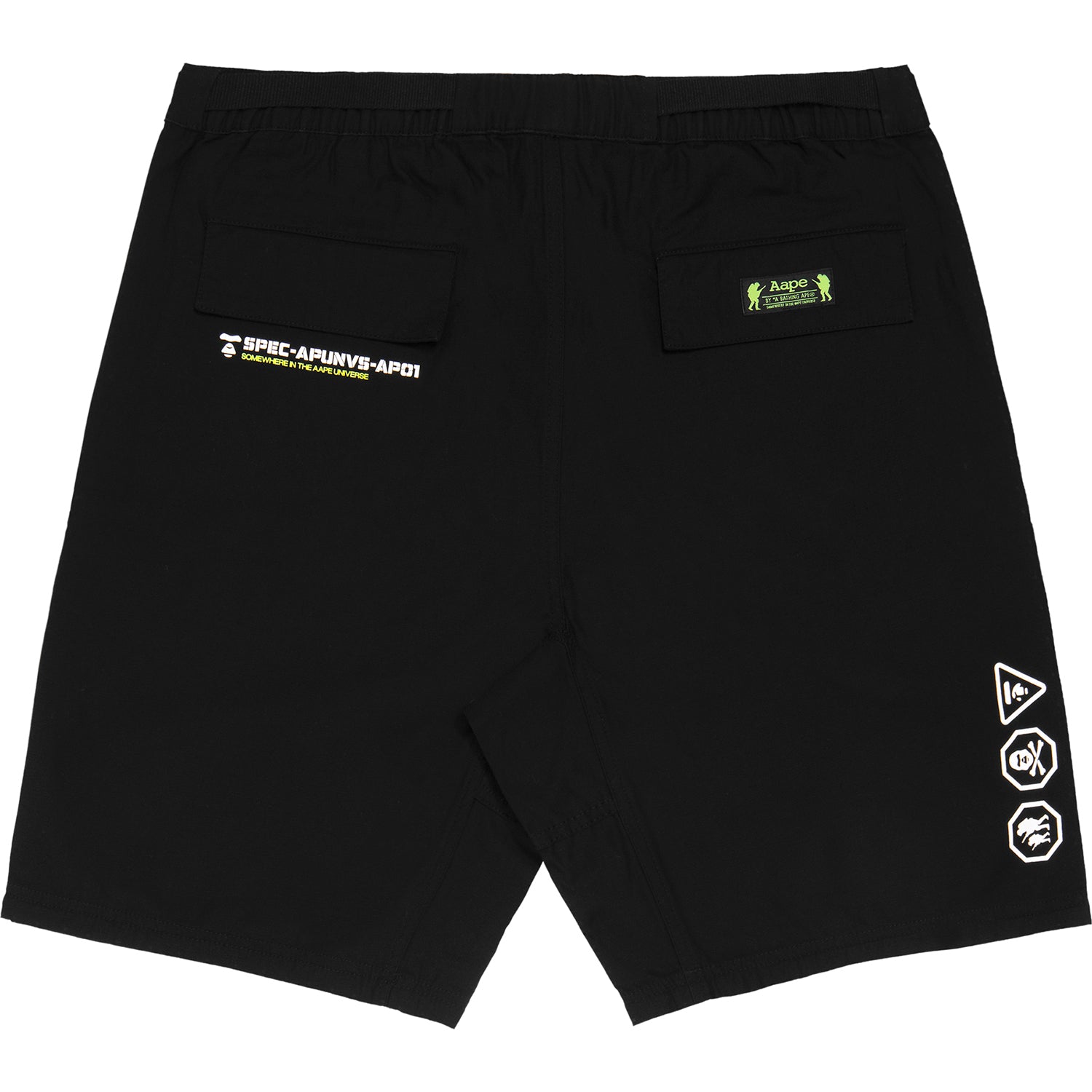 AAPE NEON BADGE UTILITY SHORTS