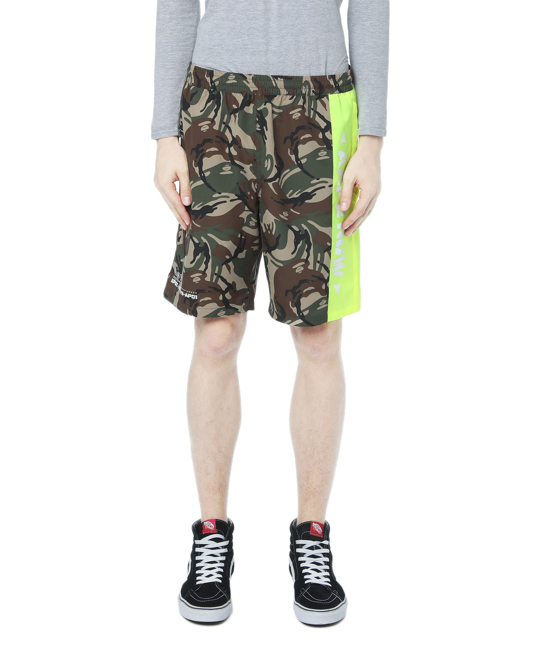 AAPE NEON COLOUR BLOCK LOGO SHORTS