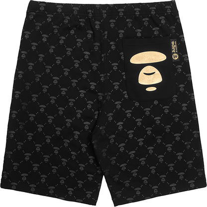 AAPE METALLIC MONOGRAM LOGO SWEAT SHORTS