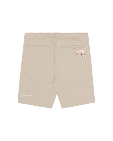 MOONFACE EMBROIDERED TWILL SHORTS