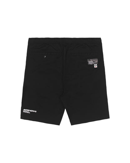 MOONFACE EMBROIDERED TWILL SHORTS