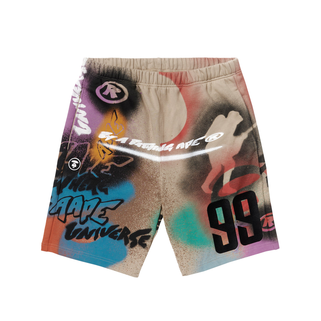 MOONFACE PAINT GRAPHIC SWEAT SHORTS