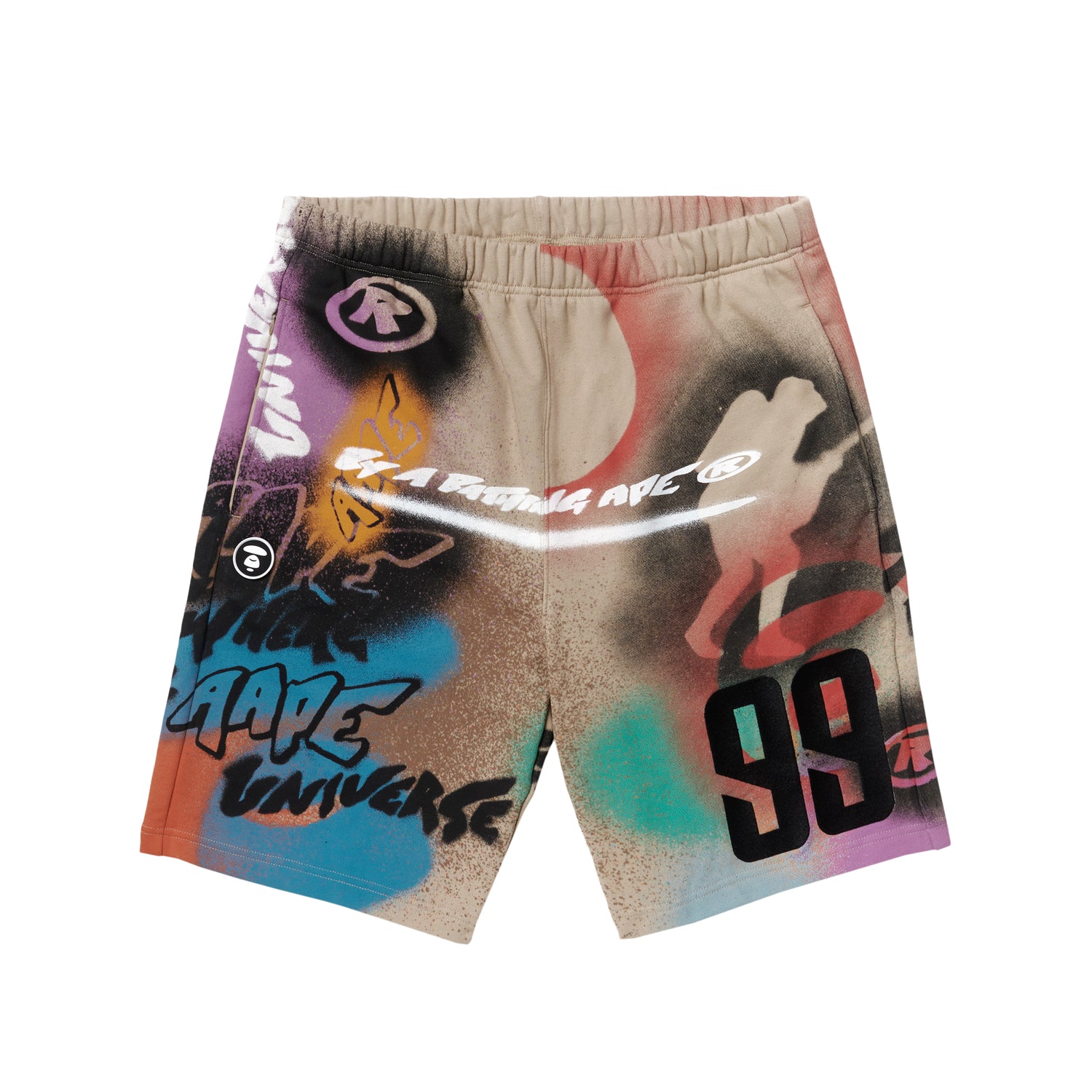 MOONFACE PAINT GRAPHIC SWEAT SHORTS