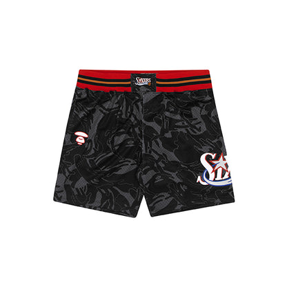 AAPE X MITCHELL &amp; NESS SIXERS MESH SHORTS