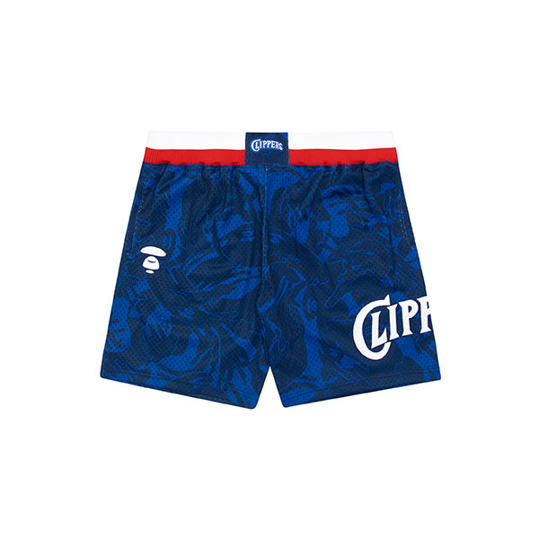 AAPE X MITCHELL &amp; NESS CLIPPERS MESH SHORTS