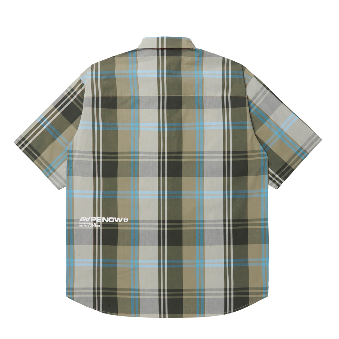 MOONFACE PATCH PLAID SHORT-SLEEVE SHIRT