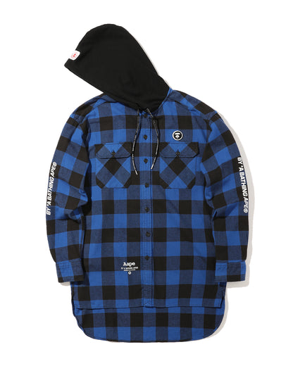 AAPE HOODED FLANNEL SHIRT