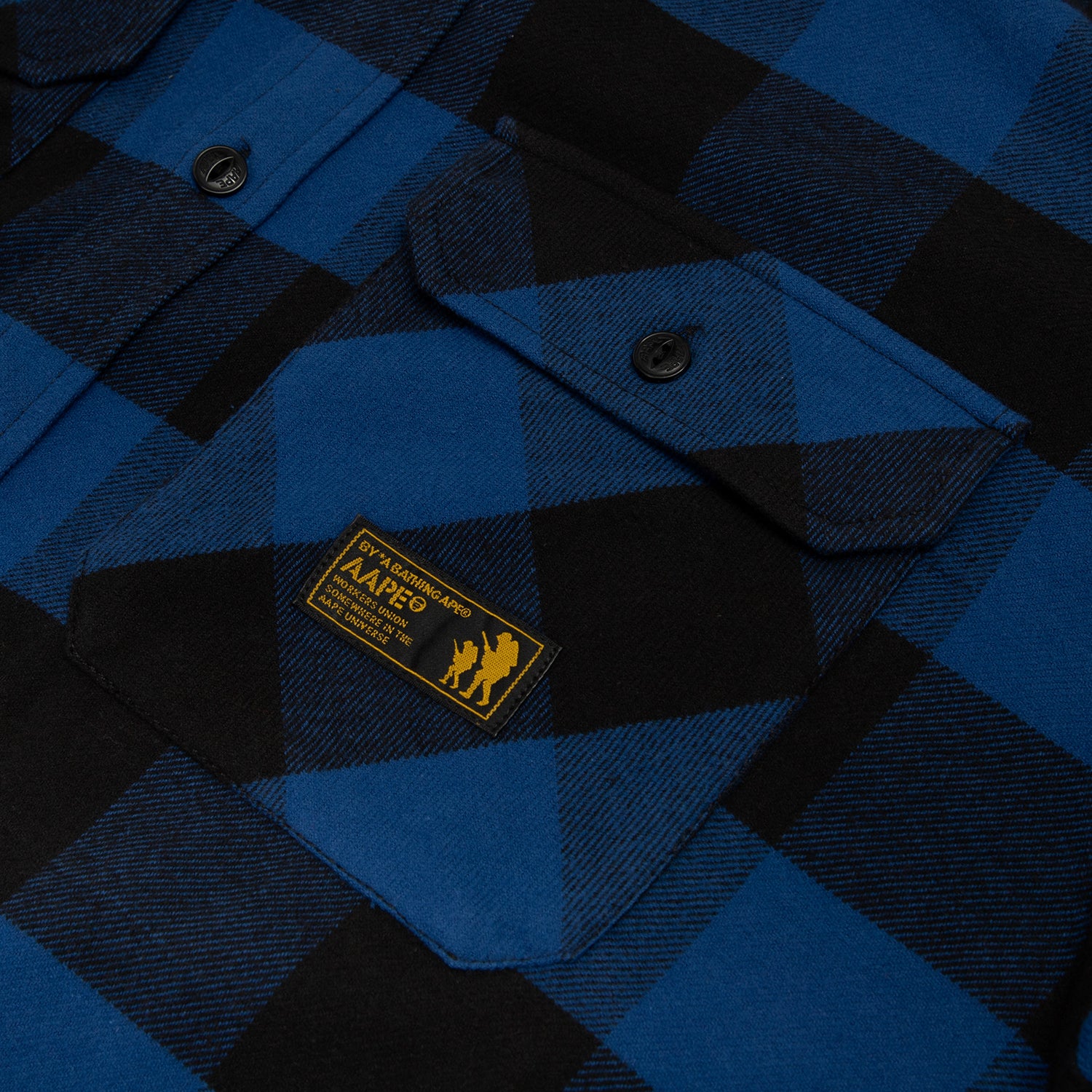 AAPE HOODED PLAID SHIRT