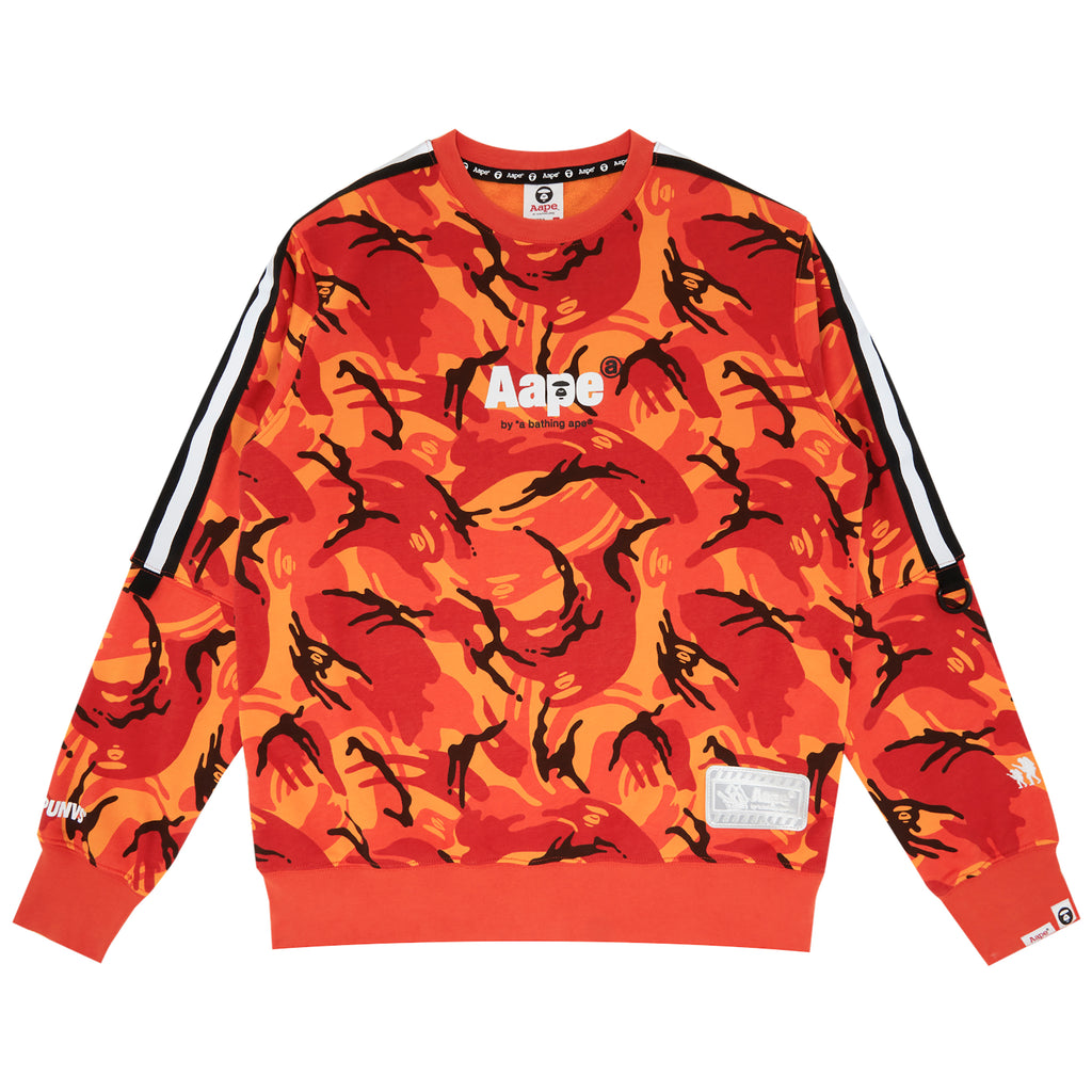 AAPE Taped Camo Sweatshirt AAPSWM3553XAC / Orange Camo / 2XL