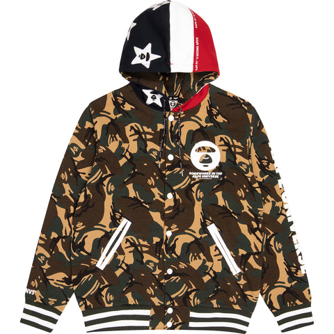 AAPE CAMO HOODED BOMBER SWEATER