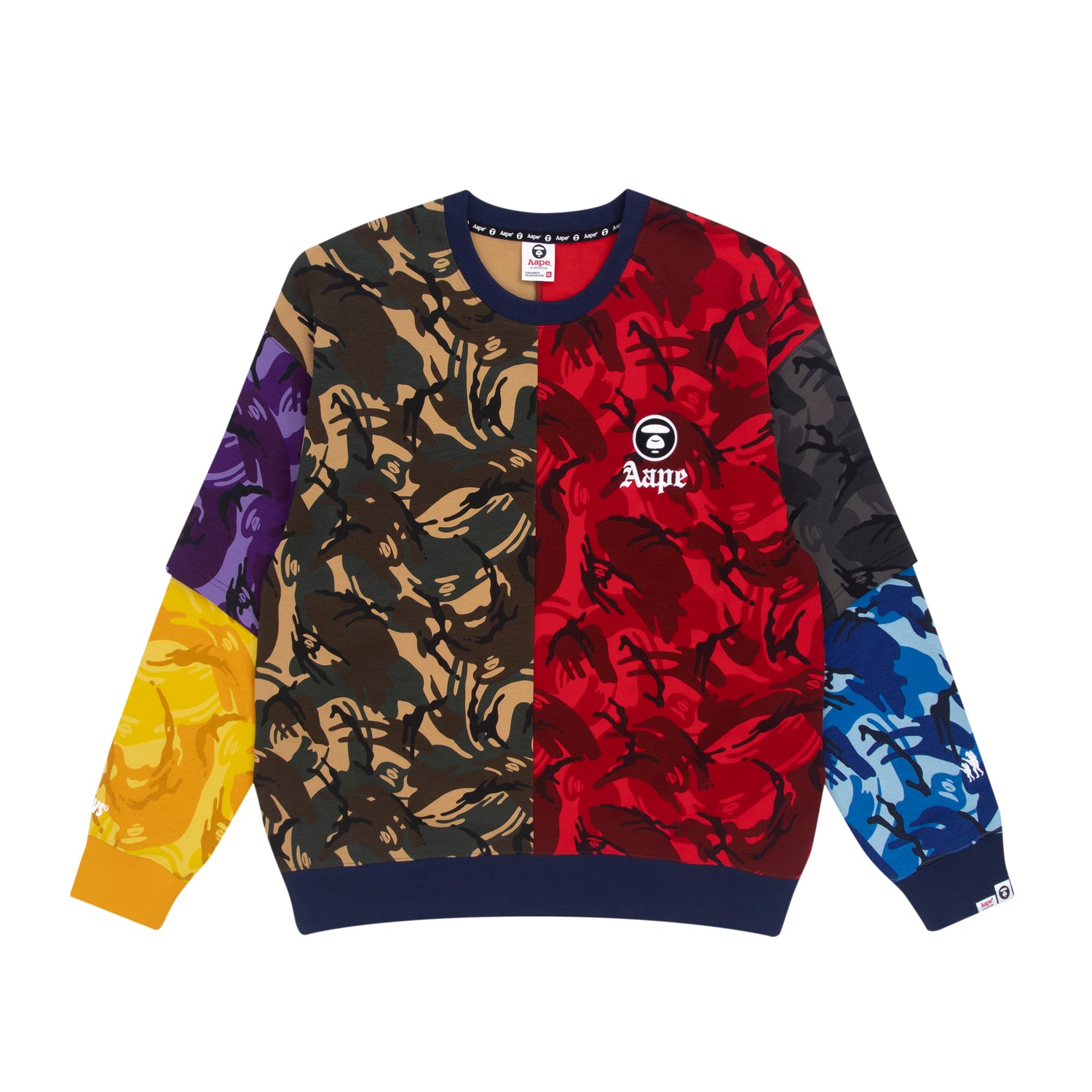 AAPE COLOUR BLOCK CAMO SWEATSHIRT