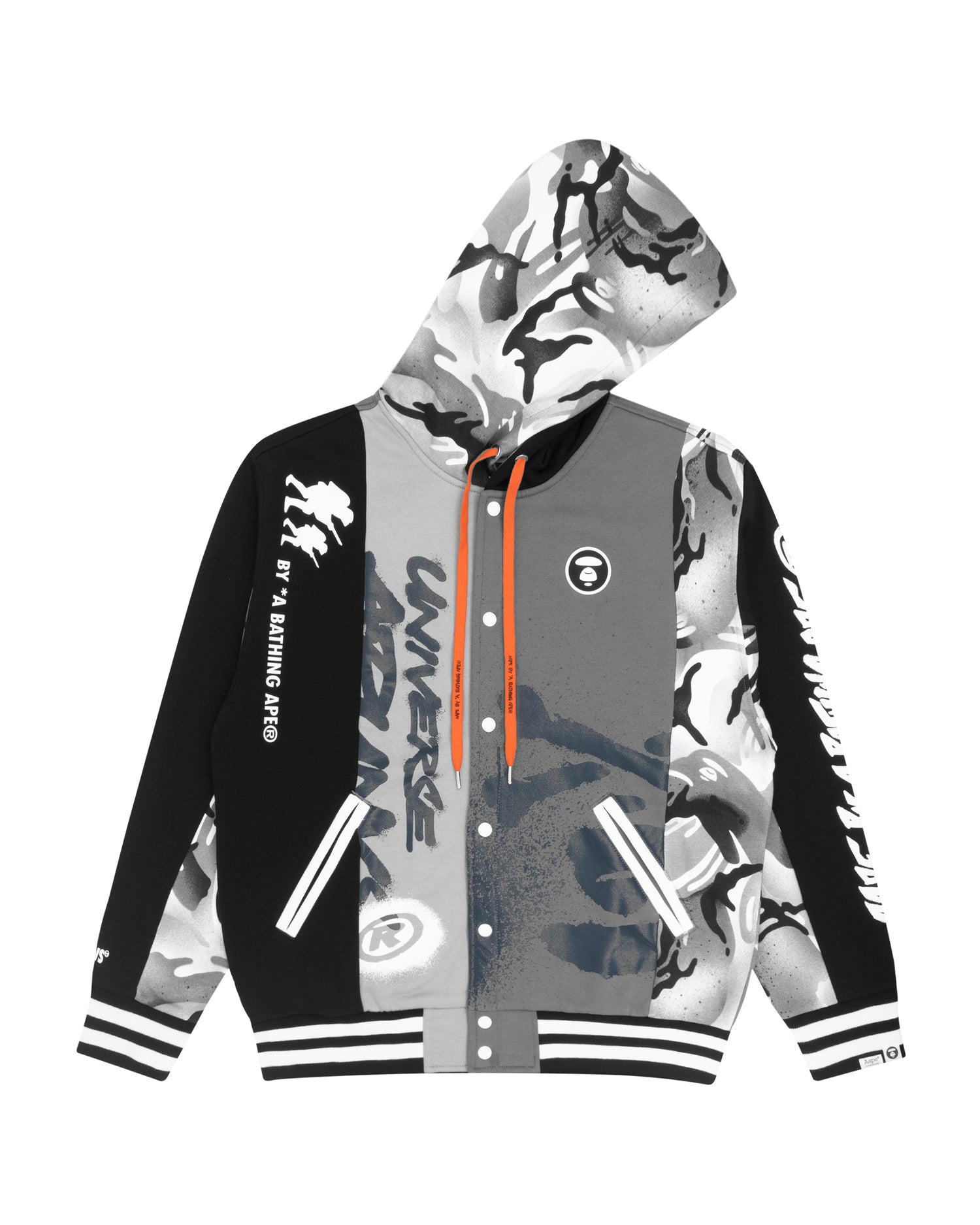 AAPE MISMATCH CAMO VARSITY JACKET