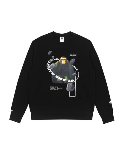 AAPE APE FACE GRAPHIC PRINT SWEATSHIRT