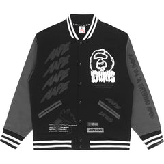 AAPE MOONFACE GRAPHIC VARSITY JACKET | AAPE US