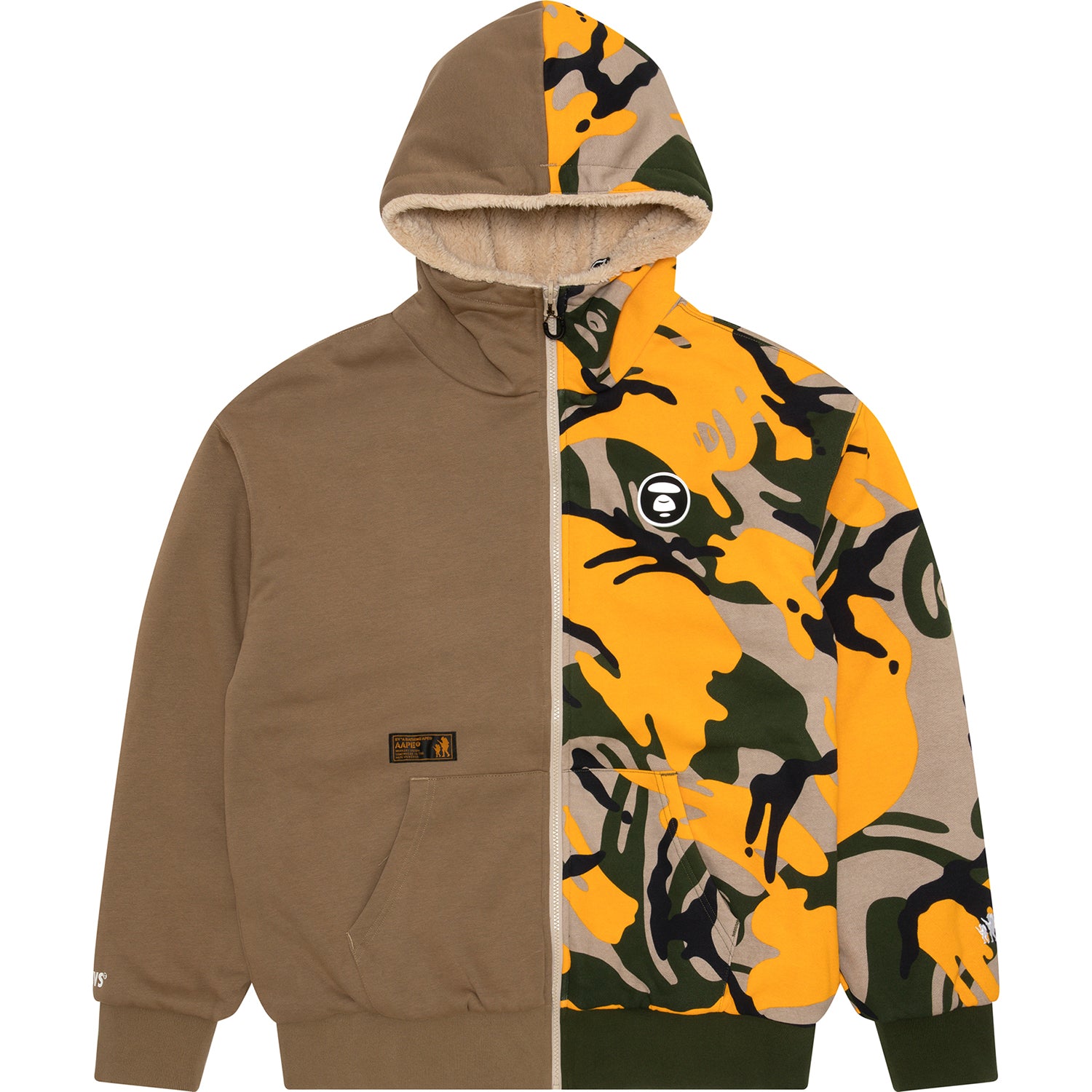 AAPE MOONFACE REVERSIBLE FLEECE ZIP HOODIE