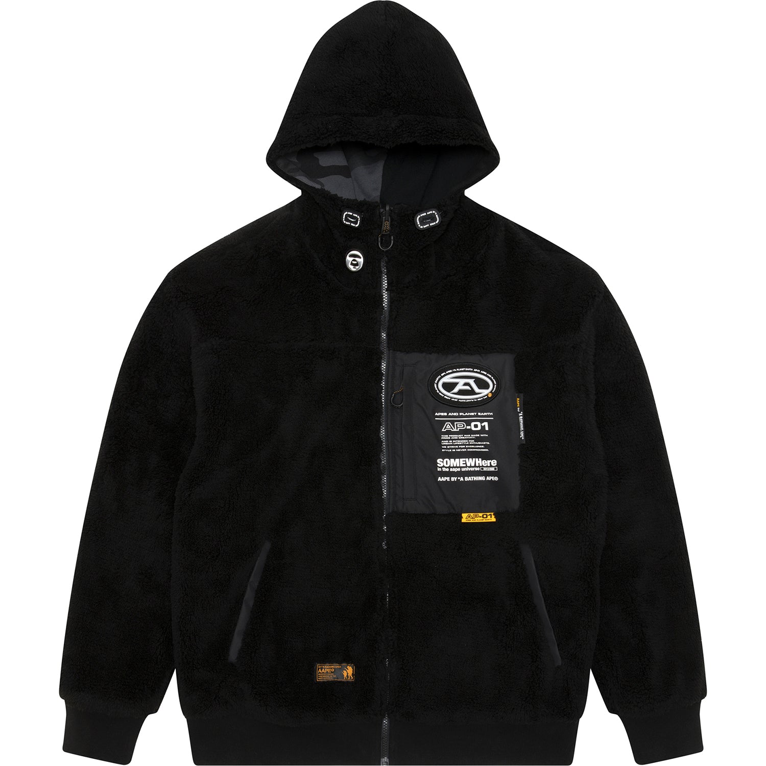 AAPE MOONFACE REVERSIBLE FLEECE ZIP HOODIE